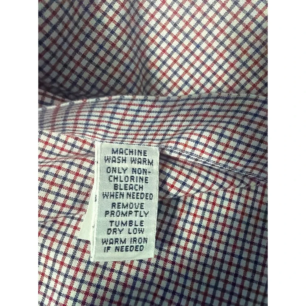 Polo Ralph Lauren Regent Classic Fit Shirt Mens 17 34/35 Red Blue Micro Check